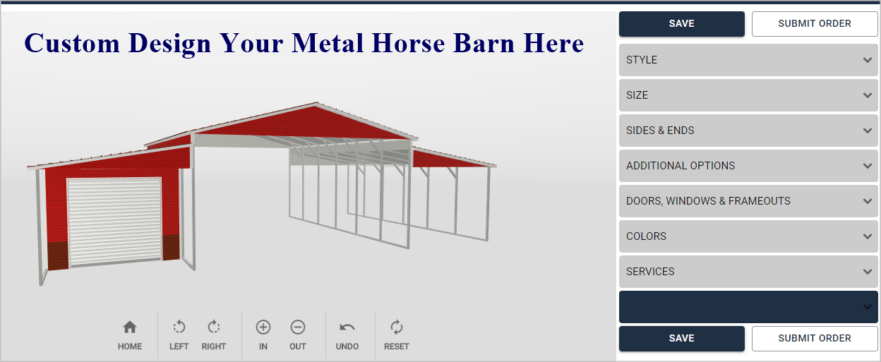 Metal Horse Barn Price Simulator