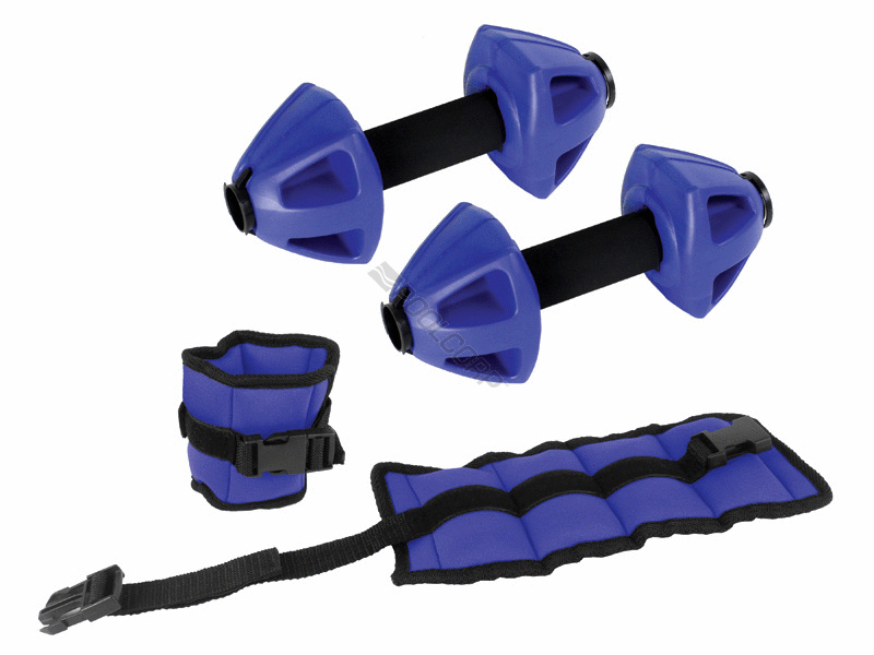 underwater fitness kit w/ 2 dumbells & 2 ankle weight