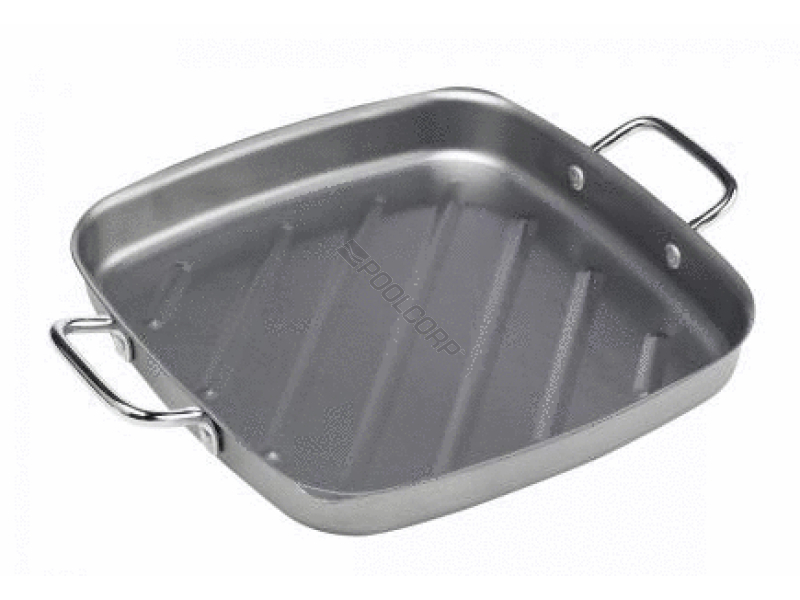 11 silver non-stick square grill pan