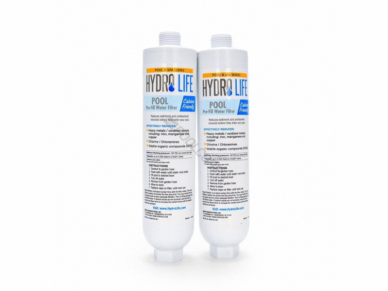 2/pk 5k gal spa water pre-filter w/ shut-off valve