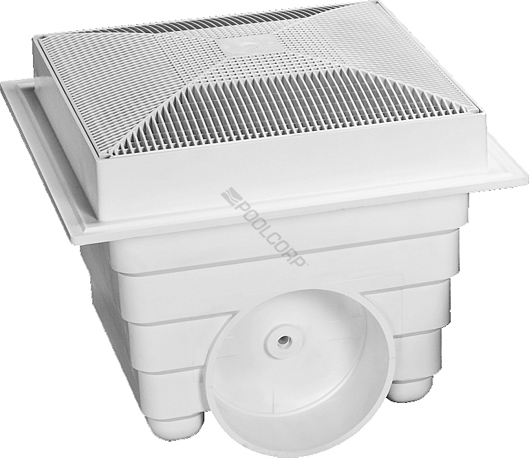 2/pk 18x18 domed white sump & grate