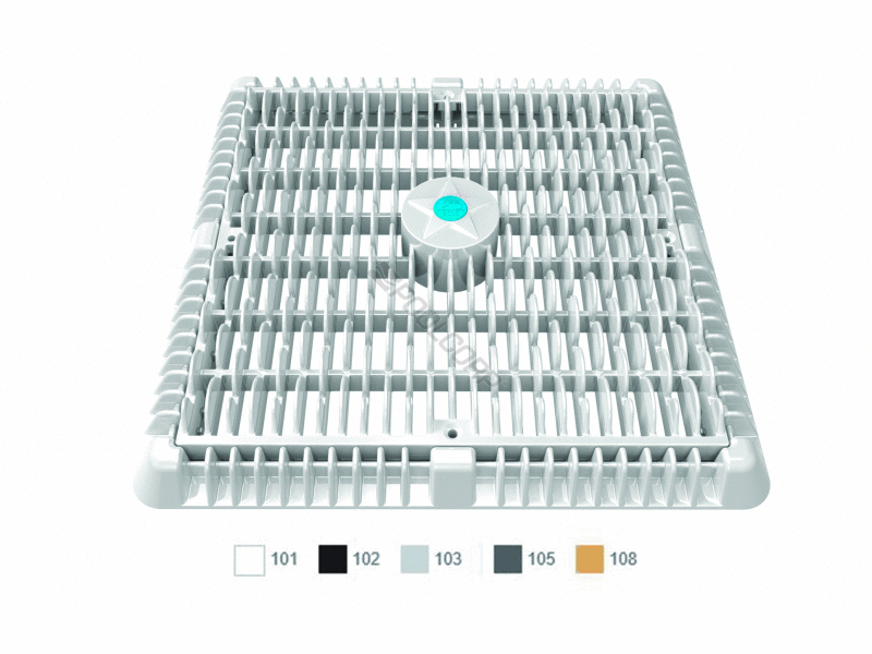 12x12 white wave suction cover w/ frame & riser