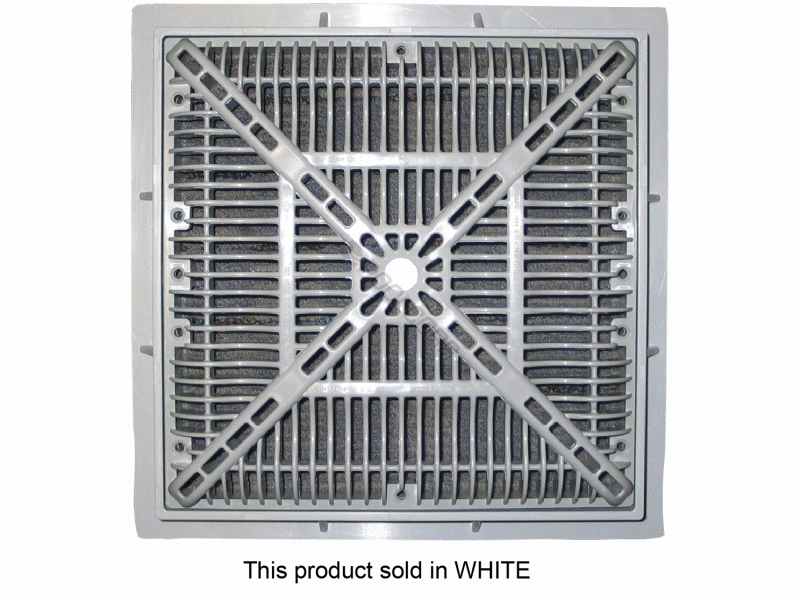12 sq white vgb grate & frame
