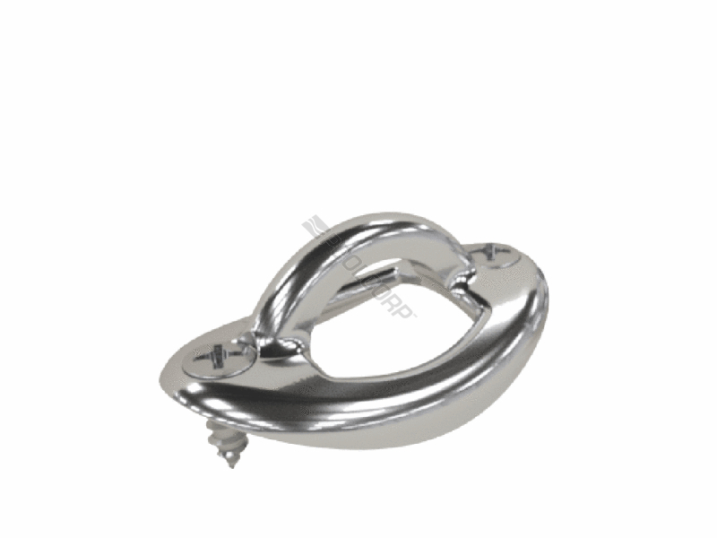 2/pk chrome plated brass coping mount oval rope eye