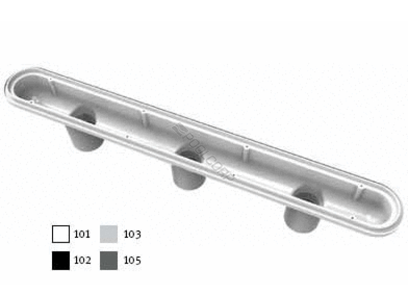 32 dark gry channel drain 3-port sump