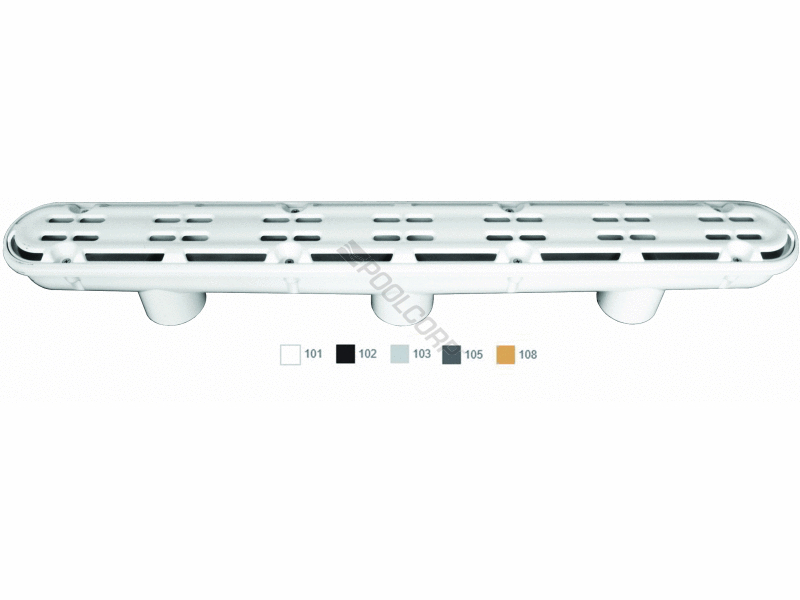 32 light gry channel drain w/ 3-port sump