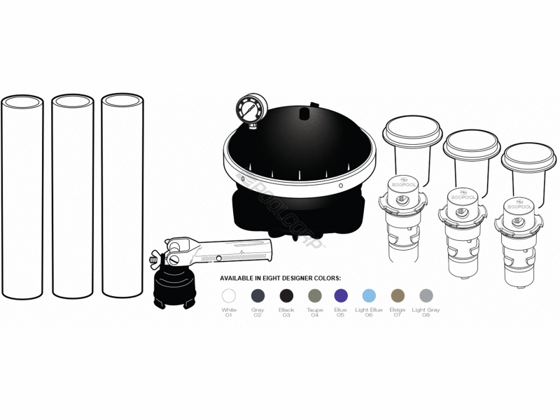 gry ecopool smooth body sys w/ black valve