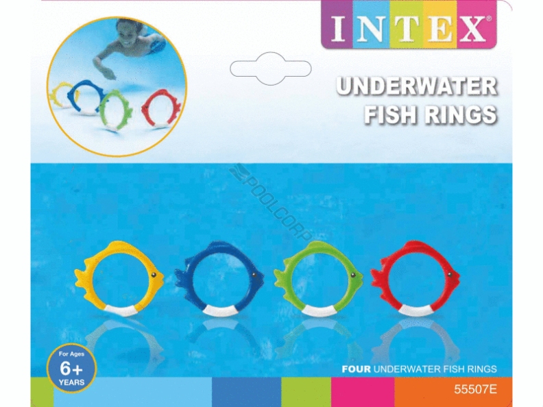 12/cs age 6-up 4 color underwater fish rings