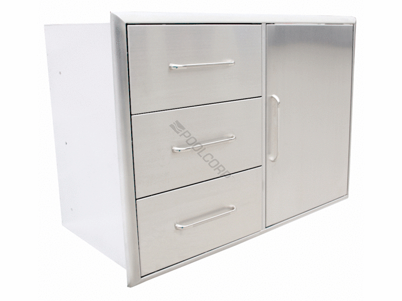 saber triple drawer and door combo