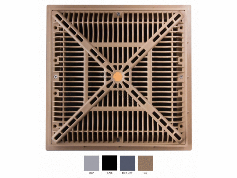 12 sq gry vgb grate & frame