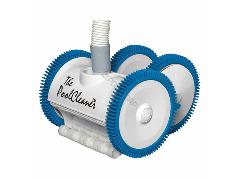 white 4-wheel ig suction side pool cleaner