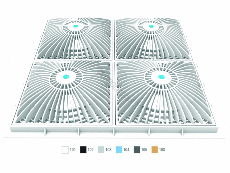 18x18 white moflow suction cover w/ frame