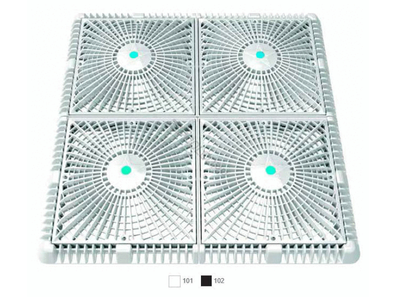 18x18 white .75 deep star suction cover set