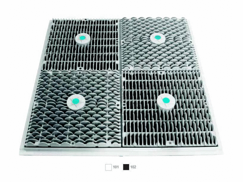 24x24 white .75 deep wave suction cover set