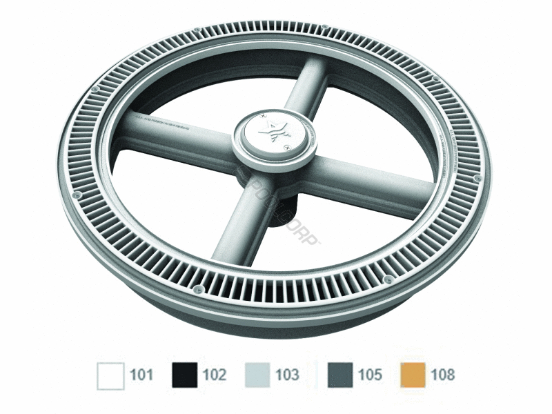 20 lt gry full circle suction cover w/ 1-port sump