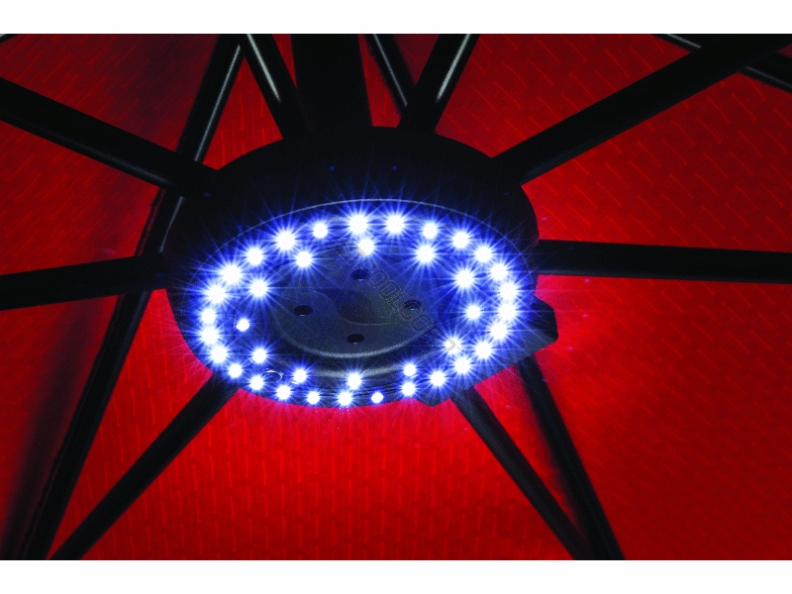 spa umbrella crimson w/ light