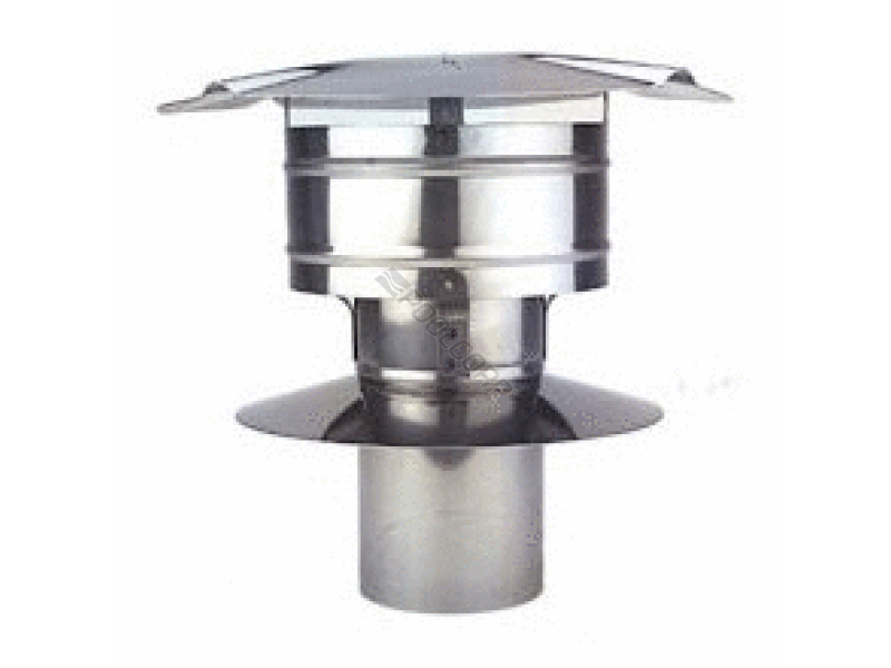 4 ss single wall rain cap w/ wind band