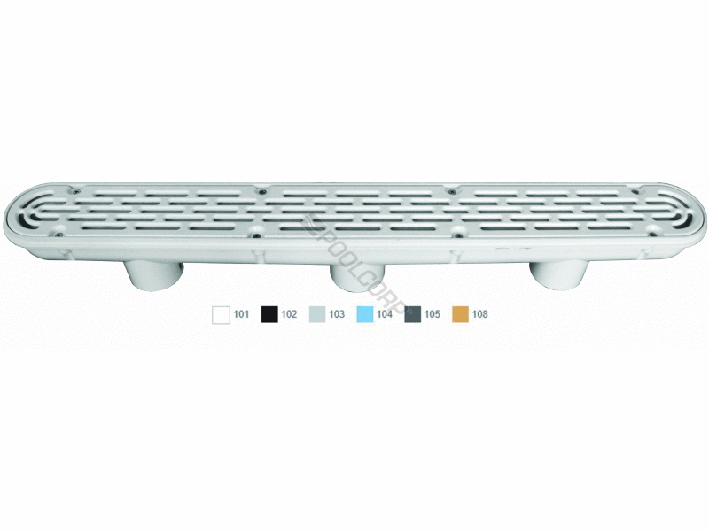 32 dark gry channel drain w/ 3-port pvc sump