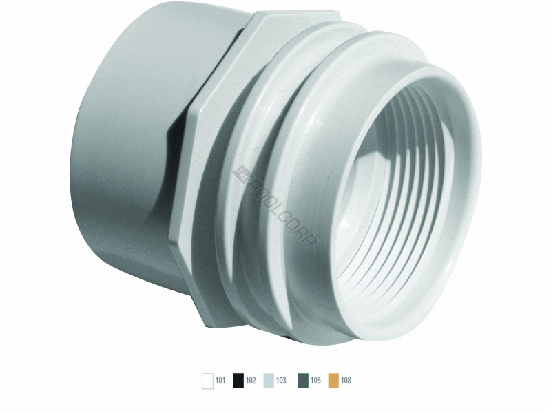 1.5fpt dark gry vacuum fitting w/ water stop