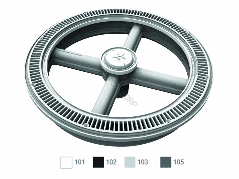 20 lt gry full circle suction cover w/ 1-port sump