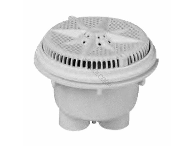 2/pk 8 white suction cover w/ frame & 2-port sump