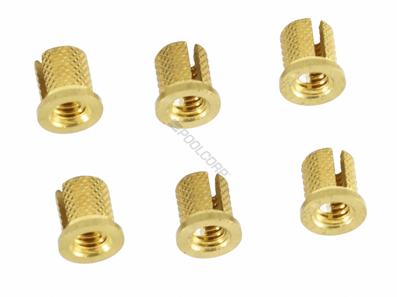 6/pk #8-32 brass insert