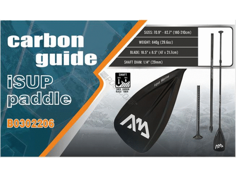 carbon guide 3 sect carbon/fiberglass isup paddle