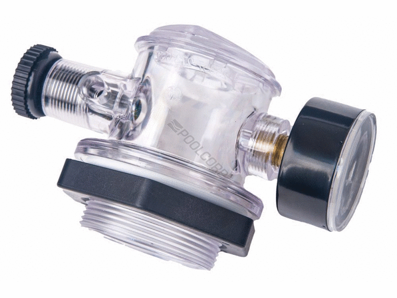 clear manual air relief valve w/ gauge