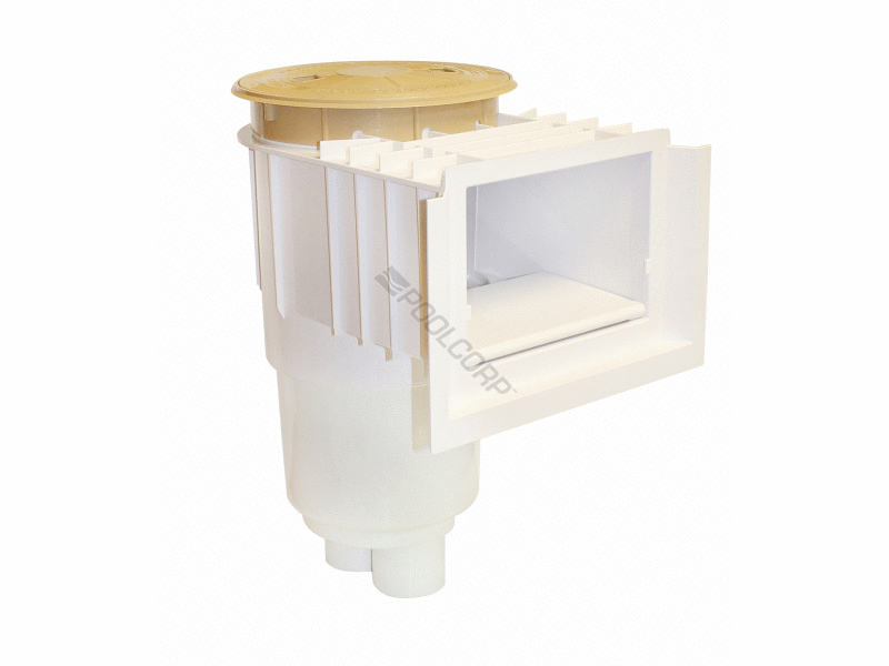 wht challenger pools ig skimmer w/ tan lid