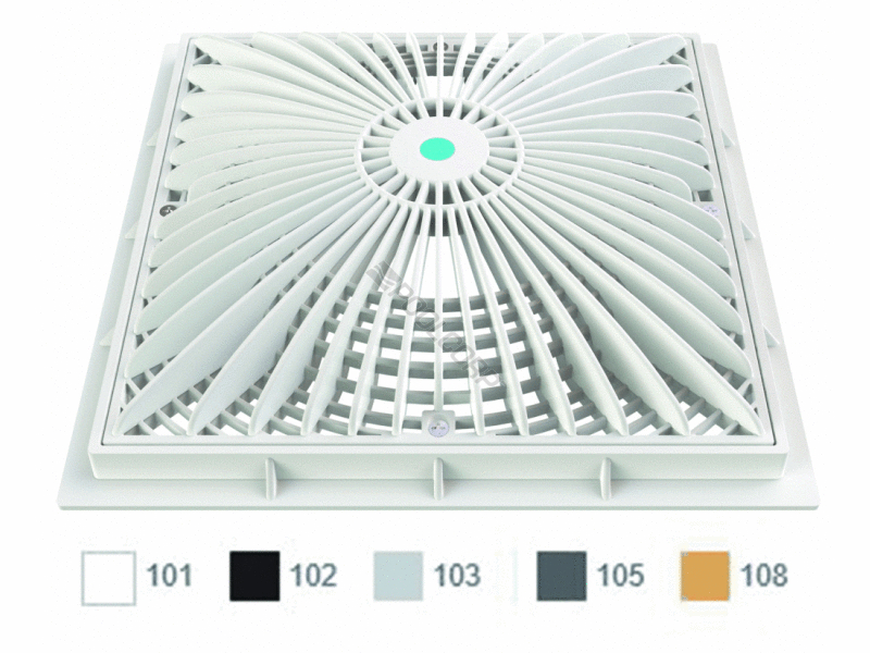 12x12 dark gry moflow suction cover w/ frame