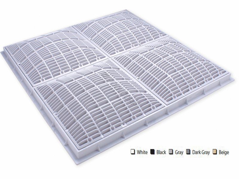 24x24 white suction cover & frame